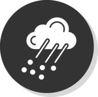 granizo glifo sombra circulo icono diseño vector