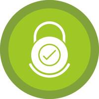 Security Check Glyph Due Circle Icon Design vector