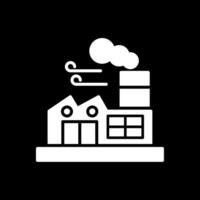 Factory Glyph Inverted Icon Design vector