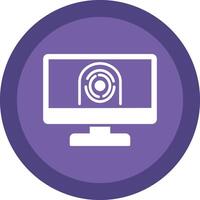 Security Computer Faceprint Glyph Due Circle Icon Design vector