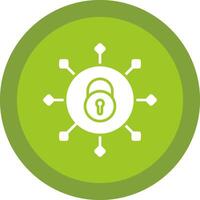 Security Connect Glyph Due Circle Icon Design vector
