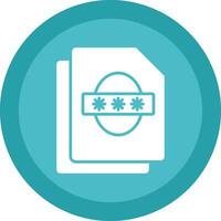 Security File Faceprint Glyph Due Circle Icon Design vector