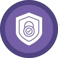Security Check Glyph Due Circle Icon Design vector