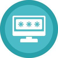Security Computer Password Glyph Due Circle Icon Design vector
