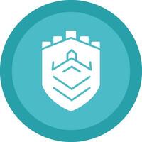 Security Castle Tech Glyph Due Circle Icon Design vector