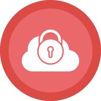 Security Castle Cloud Glyph Due Circle Icon Design vector