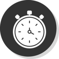 Stopwatch Glyph Shadow Circle Icon Design vector