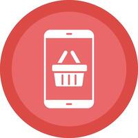 Shopping Application Glyph Due Circle Icon Design vector