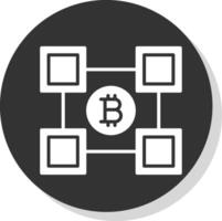 Blockchain Blockchain Glyph Shadow Circle Icon Design vector