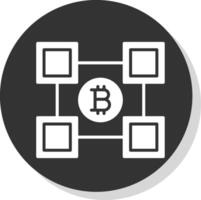 Blockchain Blockchain Glyph Shadow Circle Icon Design vector