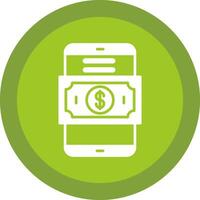 Mobile Payment Glyph Due Circle Icon Design vector