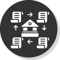 Distributed Ledger Glyph Shadow Circle Icon Design vector