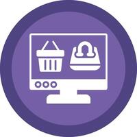 OnLine Circle Multi Circle Shopping Glyph Due Circle Icon Design vector