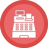 Cash Register Glyph Due Circle Icon Design vector