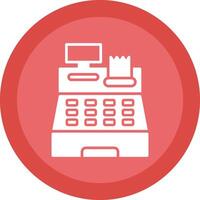 Cash Register Glyph Due Circle Icon Design vector