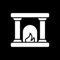 Fireplace Glyph Inverted Icon Design vector