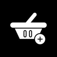 Add To Basket Glyph Inverted Icon Design vector