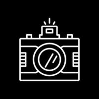 Dslr Camera Line Inverted Icon Design vector