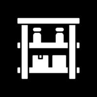 Shelves Glyph Inverted Icon Design vector