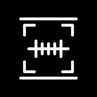 Barcode Scan Glyph Inverted Icon Design vector