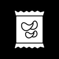 Crisps Glyph Inverted Icon Design vector