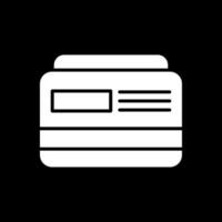 Debit Card Glyph Inverted Icon Design vector