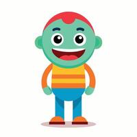 A minimalist Carton Character with smile flat style illustration vector