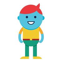 A minimalist Carton Character with smile flat style illustration vector