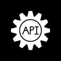 api glifo invertido icono diseño vector