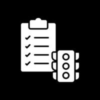 Project Status Glyph Inverted Icon Design vector