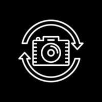 Switch Camera Line Inverted Icon Design vector