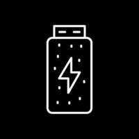 Battery Status Line Inverted Icon Design vector