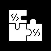 Solutions Glyph Inverted Icon Design vector