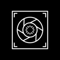 Aperture Line Inverted Icon Design vector