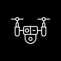 Drone Line Inverted Icon Design vector