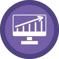 Traffic Analytic Glyph Due Circle Icon Design vector