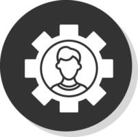 Coal Mining Glyph Shadow Circle Icon Design vector
