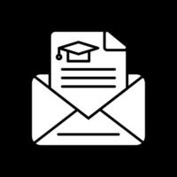 Diploma Glyph Inverted Icon Design vector