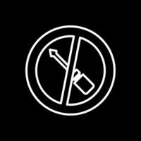 No Screwdriver Line Inverted Icon Design vector