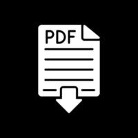 Pdf Glyph Inverted Icon Design vector