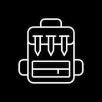 mochila línea invertido icono diseño vector