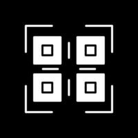 Qr Code Glyph Inverted Icon Design vector