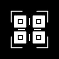 qr código glifo invertido icono diseño vector