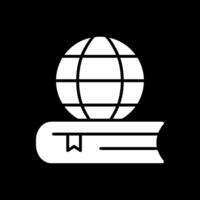 Global Education Glyph Inverted Icon Design vector