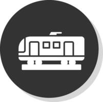 High Speed Train Glyph Shadow Circle Icon Design vector