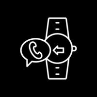 Incoming Call Line Inverted Icon Design vector