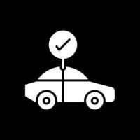 Car Check Glyph Inverted Icon Design vector