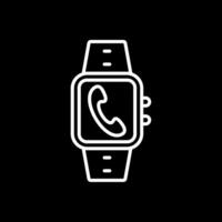 Incoming Call Line Inverted Icon Design vector