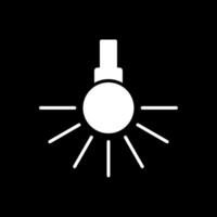 Headlight Glyph Inverted Icon Design vector