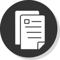 Document Glyph Shadow Circle Icon Design vector